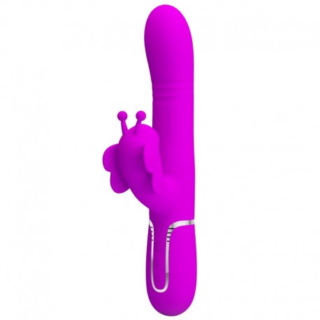 PRETTY LOVE VIBRADOR RABBIT MULTIFUNCIaN 4 EN 1 MARIPOSA FUCSIA