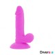 DIVERSIA DILDO FLEXIBLE CON VIBRACION MORADO 17 CM O 33 CM