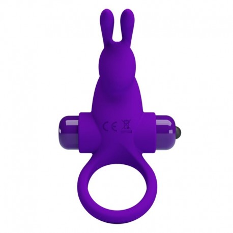 PRETTY LOVE ANILLO VIBRADOR I CONEJO PARA PENE MORADO