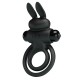 PRETTY LOVE ANILLO VIBRADOR III CONEJO PARA PENE NEGRO