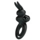 PRETTY LOVE ANILLO VIBRADOR III CONEJO PARA PENE NEGRO