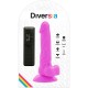 DIVERSIA DILDO FLEXIBLE CON VIBRACIaN LILA 18 CM O 4 CM