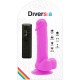 DIVERSIA DILDO FLEXIBLE CON VIBRACION LILA 205 CM O 42 CM
