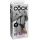 KING COCK STRAP ON CON DILDO HUECO 28 CM Y TIRANTES COLOR CARNE