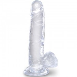 KING COCK CLEAR PENE REALISTICO CON TESTICULOS 152 CM TRANSPARENTE