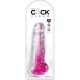 KING COCK CLEAR PENE REALISTICO CON TESTICULOS 165 CM ROSA