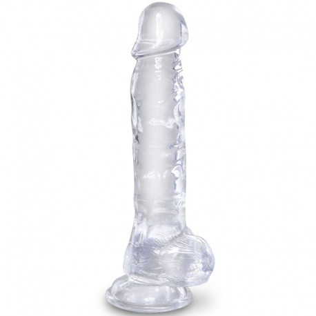KING COCK CLEAR PENE REALISTICO CON TESTICULOS 165 CM TRANSPARENTE
