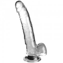 KING COCK CLEAR DILDO CON TESTICULOS 203 CM TRANSPARENTE