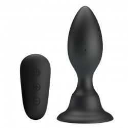 MR PLAY - PLUG ANAL CON VIBRACIÃN NEGRO CONTROL REMOTO