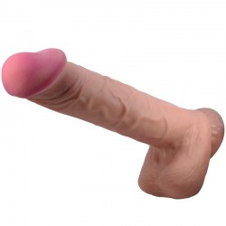 PRETTY LOVE SLIDING SKIN SERIES DILDO REALaSTICO CON VENTOSA PIEL DESLIZANTE MORENO 26 CM