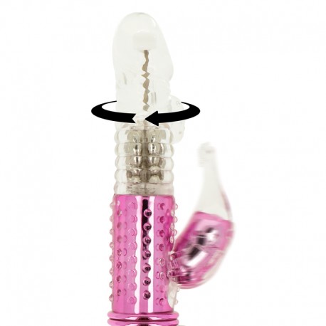 OHMAMA VIBRADOR CON FUNCION ROTACION Y ESTIMULADOR CLITORIS