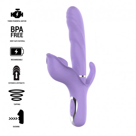 INTENSE BILLIE VIBRADOR MULTIFUNCIaN RECARGABLE SUCCIONADOR CON PULSADOR MORADO