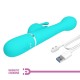PRETTY LOVE DEJON VIBRADOR RABBIT 3 EN 1 MULTIFUNCIaN VERDE AGUA