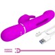 PRETTY LOVE KAMPAS VIBRADOR RABBIT 3 EN 1 MULTIFUNCIaN CON LENGUA FUCSIA