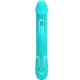 PRETTY LOVE KAMPAS VIBRADOR RABBIT 3 EN 1 MULTIFUNCIaN CON LENGUA VERDE AGUA