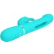 PRETTY LOVE KAMPAS VIBRADOR RABBIT 3 EN 1 MULTIFUNCIaN CON LENGUA VERDE AGUA
