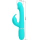 PRETTY LOVE KAMPAS VIBRADOR RABBIT 3 EN 1 MULTIFUNCIaN CON LENGUA VERDE AGUA