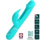 PRETTY LOVE KAMPAS VIBRADOR RABBIT 3 EN 1 MULTIFUNCIaN CON LENGUA VERDE AGUA