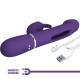 PRETTY LOVE KAMPAS VIBRADOR RABBIT 3 EN 1 MULTIFUNCIaN CON LENGUA VIOLETA