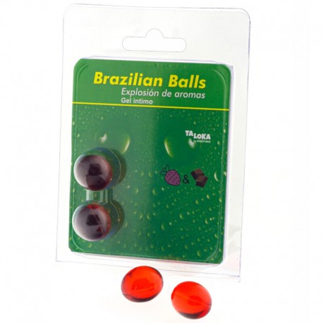 TALOKA BRAZILIAN BALLS GEL aNTIMO FRESA CHOCOLATE 2 BOLAS