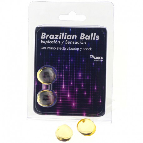 TALOKA BRAZILIAN BALLS GEL EXCITANTE EFECTO VIBRACIaN Y SHOCK 2 BOLAS