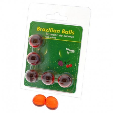TALOKA BRAZILIAN BALLS GEL aNTIMO FRESA CEREZA 5 BOLAS