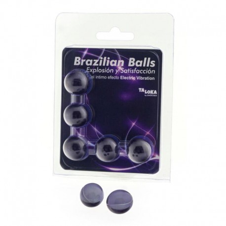 TALOKA BRAZILIAN BALLS GEL EXCITANTE EFECTO VIBRACIaN ELaCTRICA 5 BOLAS