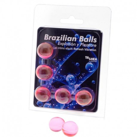 TALOKA BRAZILIAN BALLS GEL EXCITANTE EFECTO VIBRACIaN REFRESCANTE 5 BOLAS