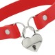 COQUETTE CHIC DESIRE COLLAR CUERO VEGANO ROJO ACCESORIO CORAZaN CON LLAVE