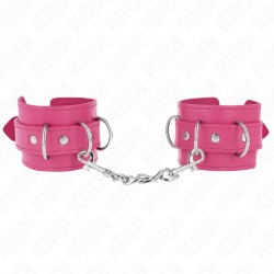 KINK - MUÃEQUERAS CON 3 ANILLAS EN D AJUSTABLE ROSA 17.5-25 CM X 6 CM