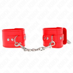 KINK - MUÃEQUERAS CON CIERRE CANDADO ROJO AJUSTABLE 16-23 CM X 5.5 CM
