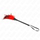 KINK PLUMAS DE POLLO PARA COSQUILLAS CON FORMA CUERNO DE CRIADA ROJO 36 CM