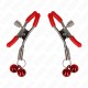 KINK PINZAS PARA PEZONES ROJAS CON DOBLE CAMPANILLA ROJO 6 CM