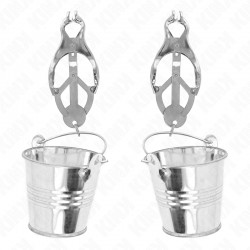 KINK PINZAS PARA PEZONES ESTILO JAPONaS CON CUBOS PLATEADO