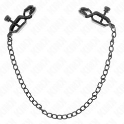 KINK PINZAS PARA PEZONES PLANAS NEGRO CON CADENA NEGRO 30 CM
