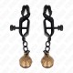 KINK PINZAS PARA PEZONES PLANAS NEGRO CON CASCABEL 7 CM