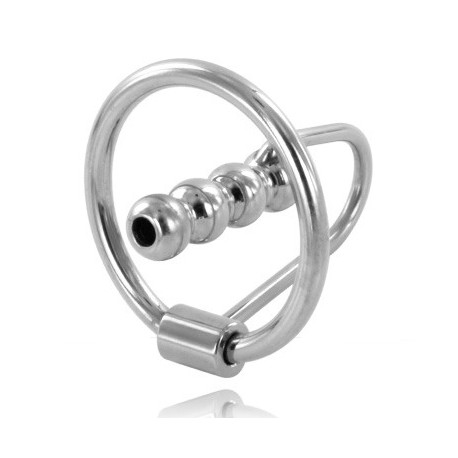 METAL HARD ANILLO GLANDE CON PLUG URETRAL 28MM