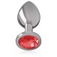 INTENSE PLUG ANAL METAL ALUMINIO CON CRISTAL ROJO TALLA S