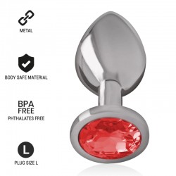 INTENSE PLUG ANAL METAL ALUMINIO CON CRISTAL ROJO TALLA L
