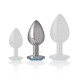 INTENSE PLUG ANAL METAL ALUMINIO CON CRISTAL AZUL TALLA M
