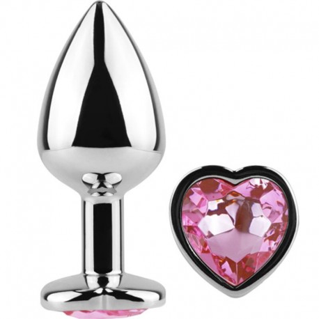 SECRETPLAY METAL BUTT PLUG CORAZaN FUCSIA TALLA S 7 CM