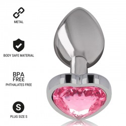 INTENSE PLUG ANAL METAL ALUMINIO CORAZaN ROSA TALLA S
