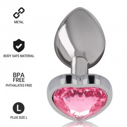 INTENSE PLUG ANAL METAL ALUMINIO CORAZaN ROSA TALLA L