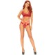 LEG AVENUE SET 2 PIEZAS CON TANGA DOBLE TIRANTA M L ROJO