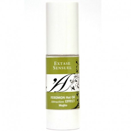 EXTASE SENSUAL ACEITE MASAJE EFECTO CALOR CON FEROMONAS MOJITO 30 ML