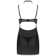 LIVCO CORSETTI FASHION BINELLA SET BABYDOLL TANGA NEGRO