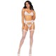 LEG AVENUE SET TRES PIEZAS BLANCO TALLA M
