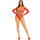 LEG AVENUE BODY CROTCHLESS CON BRILLO ROJO