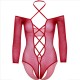 LEG AVENUE BODY CROTCHLESS CON BRILLO ROJO