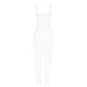 SUBBLIME 951740 BODYSTOCKING CROTCHLESS DE REJILLA CON LAZOS BLANCO TALLA aNICA